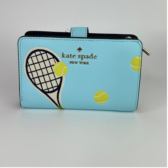 Kate Spade Grand Slam Tennis Wallet and 3D Tennis Racquet Coin Purse - Picture 2 of 12
